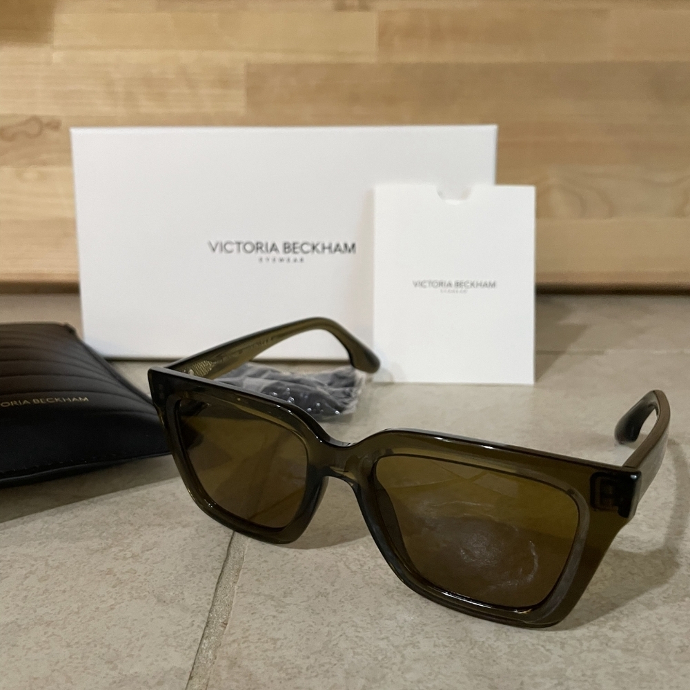 Victoria Beckham Olive Green Square Sunglasses